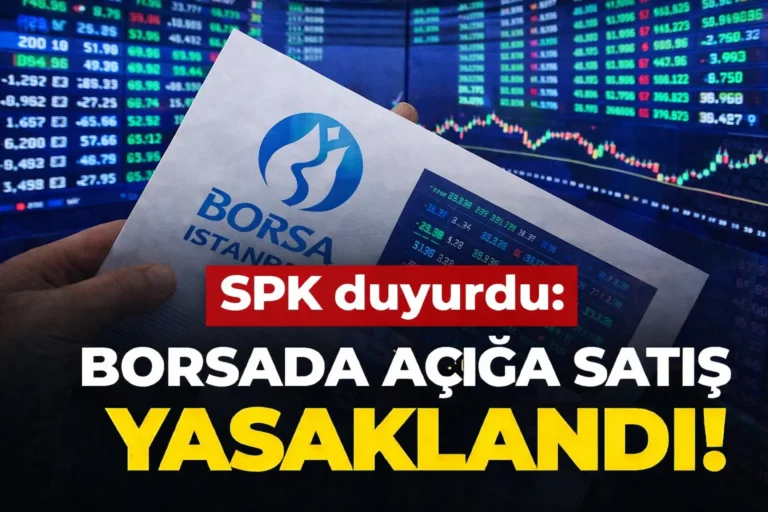 SPK duyurdu: Borsada açığa satış yasaklandı